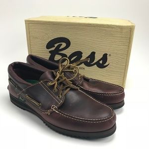 Vtg Bass mens T711 Brown Easter Leather Boat 13 M